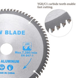 Kozelo Circular Saw Blade - [8-1/4 Inch x 80 Teeth x 30mm Arbor] Tungsten Carbide Tipped Table Miter Saw Blades with 30mm to 1 Inch 3/8 Inch | Silver