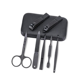 Manicure Set Nail Clipper Kit Personal Care Manicure Pedicure Set Mens Womens Accessories Nail Grooming Kit Personal Care Set (Black and Red)