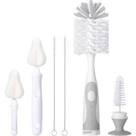 CAREBABYMORE Baby Bottle Brush Set with Nipple Cleaner and Suction, 10.2" Cleaning Brush and 6.5" Sponge Bottle Brush with A Replacement Brush Head an