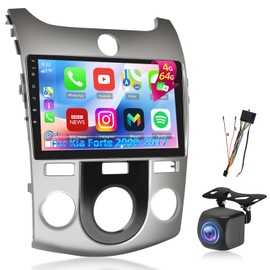 [8 Core Qualcomm 4+64G] for Kia Forte Car Stereo 2009-2017 with Wireless Carplay and Android Auto - 9 Inch 1280 * 720 IPS Touchscreen Android Car Radio - DSP/GPS/WiFi/SWC + AHD Backup Camera
