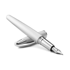 Colibri Equinox Fountain Pen - Brushed Steel and Chrome Accents - Elegant Fountain Pen - Medium Size Nib System - Comes in a Beautiful Gift Box - Gift for Men and Women