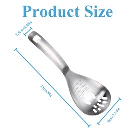 Vezyturly Slotted Spoon,304 Stainless Steel 5-in-1 Multi-Functions Cooking Skimmer,Spaghetti Pasta Server Spoon,Ginger Crusher,Potato Press Tool,Egg Separator for Kitchen Utensil (Style B)