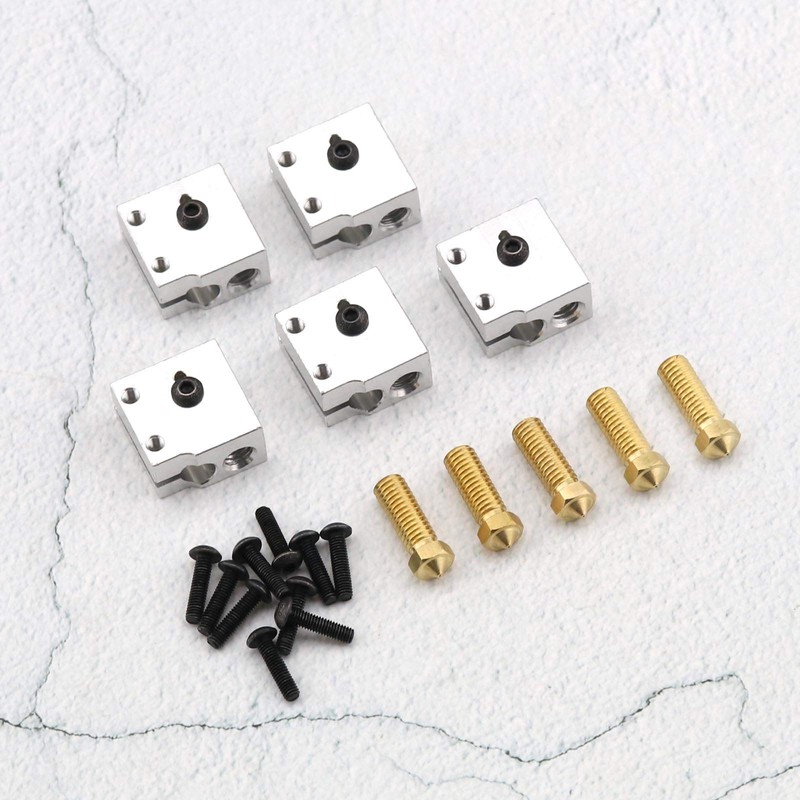 EMSea 5 Sets Heating Block and 0.4mm Brass Nozzle Compatible