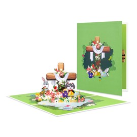 VANSUN Easter Pop Up Card, 3D Greeting Cards,Easter Bunny Card with Envelopes, Pop Up Greeting Cards for Wife,Husband,Duaghter,son