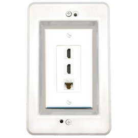 RiteAV in-Wall Cable Management Kit Recessed Outlet CAT6 2 HDMI Wall Plate