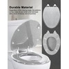 Toilet Seat Resin Elongated Silver Glitter Slow Quiet-Close Heavy Duty