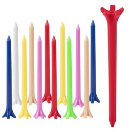KISEER 100 Pack Assorted Colors Professional Durable 2 3/4 Inch Plastic Golf Tees Bulk (Random Colors)