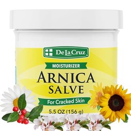 De La Cruz Arnica Salve, crema de pies para pies secos y agrietados y loción hidratante para manos secas, 24 horas de humedad para piel seca y áspera, tamaño JUMBO 5.5 onzas