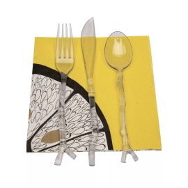 Michael Aram MadHouse Michael Aram Designs Clear Plastic Twigs Design In Box 12 count Cutlery