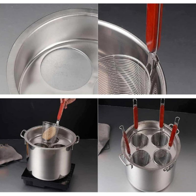 Buokaiw Pasta Cooker with Strainer,Stainless Steel Pasta Cooker Insert Set,