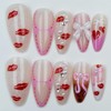Long Stiletto Press on Nails French Tip False Nails with