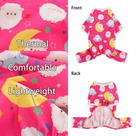 Dog Pajamas Small Sized Boy Girl, Cotton Stretchable Pet Clothes Jammies Puppy Outfits for Dogs Female Male, Spring Summer Doggie Doggy Pjs (Pink Moon, XS)
