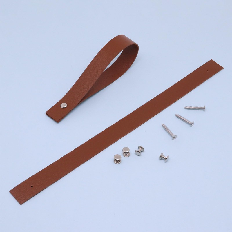 BUXIMN 6pcs Leather Straps for Hanging, Leather Curtain Rod Holder,