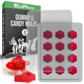 Alpha420 Large Gummy Molds with Lids, 10ML Silicone, 24 Pieces, Red, Rectangular Prism, Perfect for Making Hard Candy, Chocolate, DIY Gelatin, Non Stick, Bpa Free