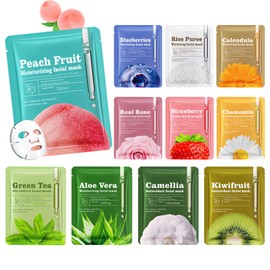 11 Pcs Face Sheet Masks Set,Moisturizing Sheet Masks,Hydrating Facial Mask Gift Set for Women,Mom,Wife & Girlfriends 11