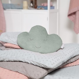 roba Cuddly Cushion in Cloud Shape - roba Style - Soft Decorative Cushion for Baby and Children's Room - for Girls and Boys - Frosty Green