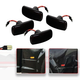 MODIPIM Side Fender Marker Lamp Dually Bed Fender Marker Lights Smoked Amber Front & Red Rear LED SideMarker For 2010-18 Dodge RAM 2500 3500