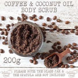 Homemade Organic Coffee Sugar Coconut Oil Cinnamon Vitamin E Face and Body Scrub