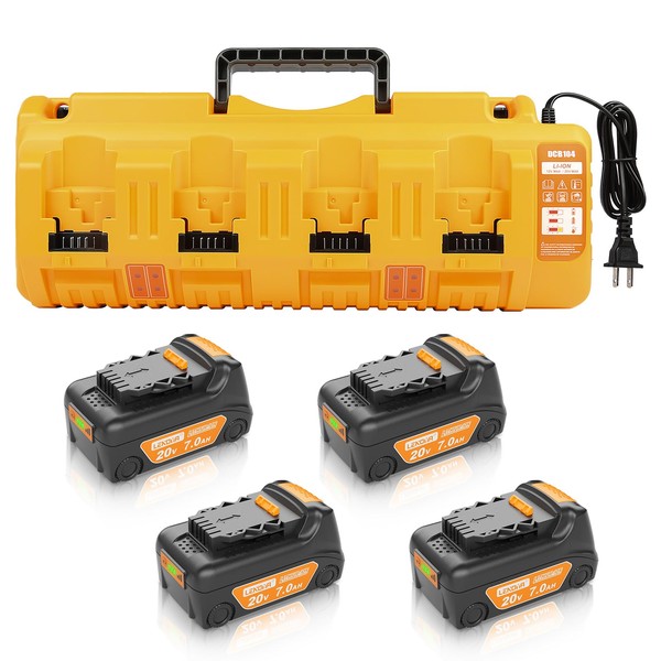 Lenoya Upgraded 7.0Ah Replacement for Dewalt 20V Battery 4Packs 20V