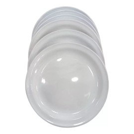 Anforama- Santa Anita Plato Tipo Ceramica Blanca Pastelero,arrocero 20cm 10 Pzas