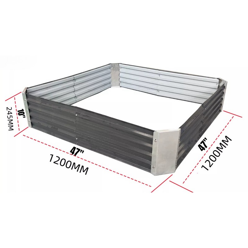 BIVEPEFB 47" Galvanized Raised Garden Bed Planter Box For Plant