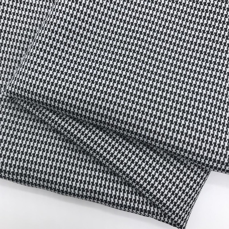 Black & White Mini Houndstooth Fabric Summer Weight 57" Wide