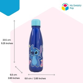 My sweety pop - Water Bottle - Stainless Steel - Child - Adult - Teen - Meal - 26.5cm - 600ml - Hydration - Gift Idea - Bottle (Stitch - Blue)