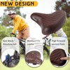 LEWEE Cruiser Brown Bike Seat, Extra Wide Bicycle Saddle Cushion,