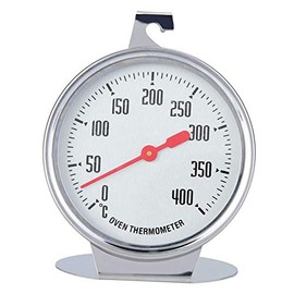 Termómetro para Horno 0-400 ° C, Termometro Altas Temperaturas Horno de Acero Inoxidable de Pie con Esfera Grande