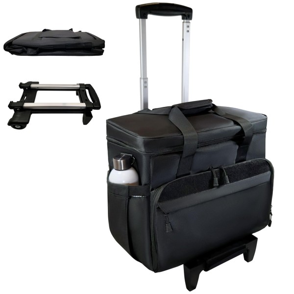 DERABY Rolling Teacher Tote Bag with wheels and Laptop Compartment,