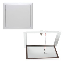 AIROPE - Access Panel 8"x8" Inch Steel Inspection Door, Specifically Designed for Ceiling Mount, Integrated Safety Cable, Premium Magnetic Lock, Secure Installation, Easy Access to Hidden Equipment