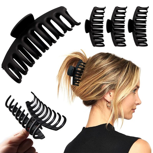 SUNCHE Pack of 4 Large Hair Clips, Strong Hair Claw Clips, Hair Clips for Thick Hair, Irregular Non-Slip Hair Styling Accessories for Women and Girls