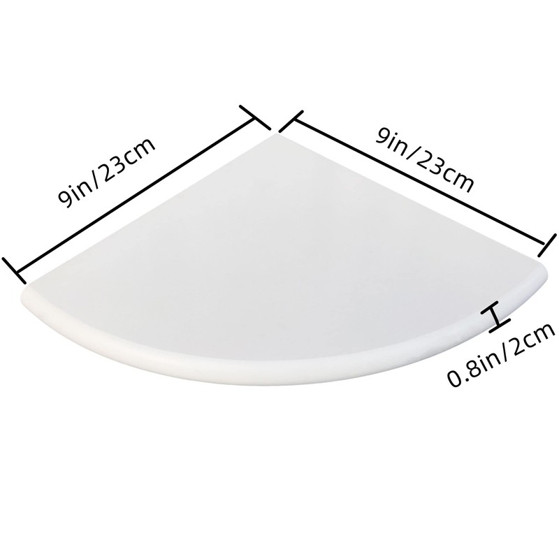 White Marble Corner Shower Shelf for Bathroom, 9'' x 9''