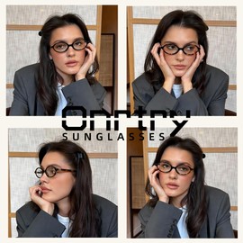 Onrtry Retro Oval Glasses for Women Men Fake Nerd Glasses Round Non-prescription Computer Eyeglasses(beige)