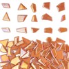 Youway Style Iridescent Glass Mosaic Tiles for Crafts Bulk,200g Orange