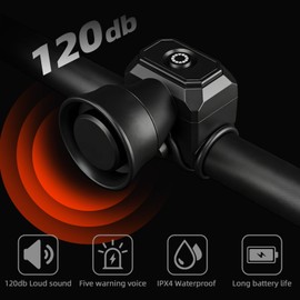Tallew Electric Bike Horn 120 Db Loud Bike Horn, Bikebell with 3v Button Battery, Easy Installation, Suitable for Mountain Bikes, Electric Bikes, Scooter, Adult Use
