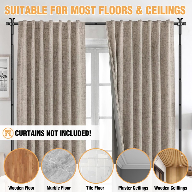 AKTOP Room Divider Curtain Rod, No Drilling Privacy Room Separator
