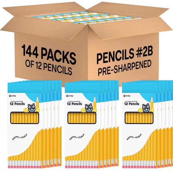 1,728 Bulk Pencils, 144 Packs of 12 Pencils, Pre Sharpened