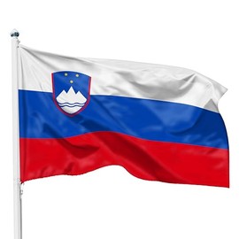 PHENO FLAGS Slovenia Flag 90 x 150 cm - Slovenia Flag with Brass Eyelets - Durable Flag for Flagpole - 100% Polyester