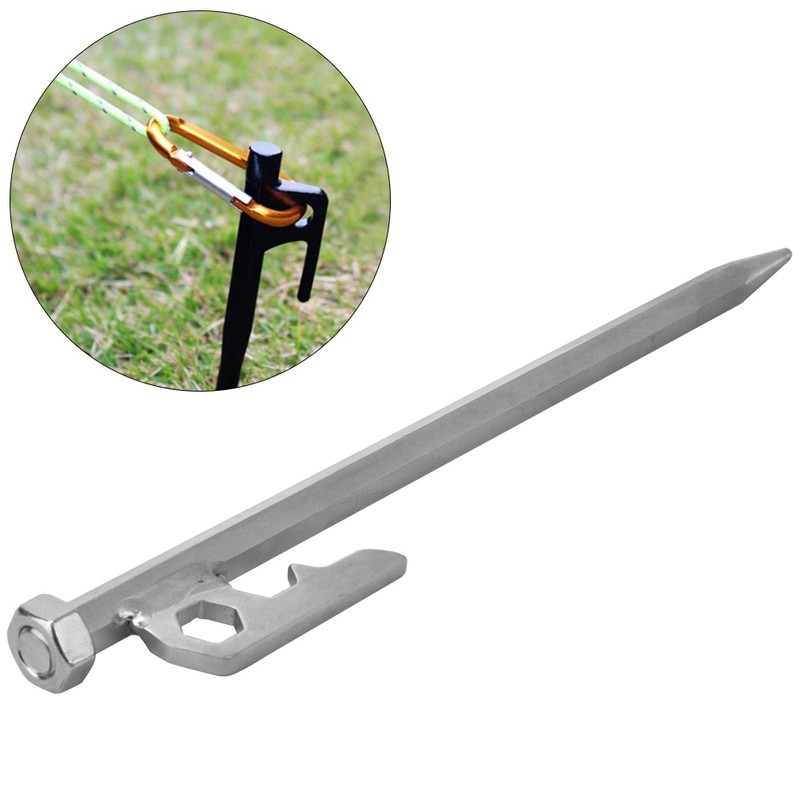 8 pcs Stainless Steel 20cm Hex Tent Stakes Pegs for