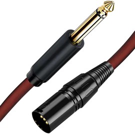 tunghey Unbalanced 6.35mm(1/4 inch) TS Mono to XLR Male Cable Gold Plated Quarter inch to Male XLR Microphone Cable Interconnect Cable (0.5m)