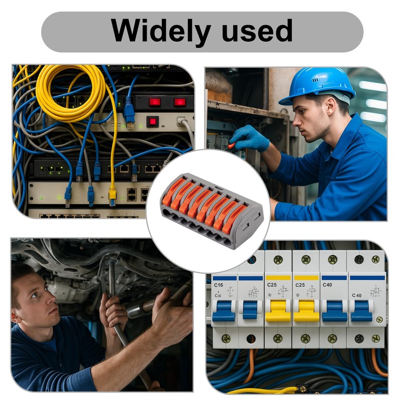 Huybaa 8 Ports Lustre Terminal, 10 Pieces Plug-In Terminals, Terminal