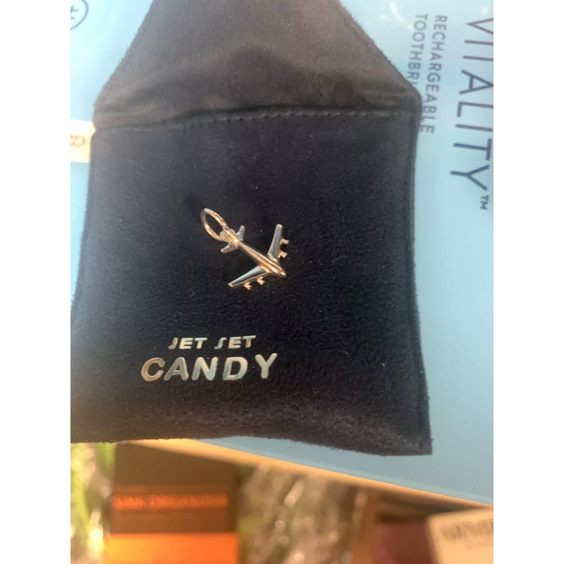 Jet Set Candy 925 Silver Airplane Charm, Mini