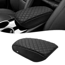 KBH Center Console Armrest Cover for Ford Fusion 2013 2014 2015 2016, Middle Console Lid Protector, Arm Hand Rest Cushion Interior Accessories, Vinyl Leather, Anti-Scratch, Black
