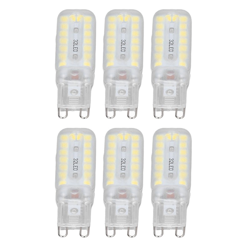 6pcs G9 LED Bulbs 7W Dimmable 360° Illumination Replacement Light