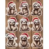 Unbranded Christmas Sloth Vinyl Die Cut Stickers Set Scrapbooking Laptop WaterBottle