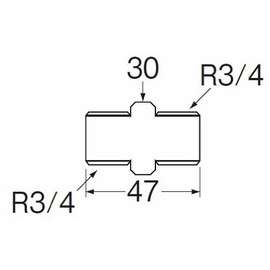SANEI JT701-20 Hexagonal Nipple Chrome, Nominal 20 with POS