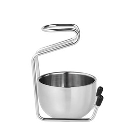 Upstore 2 in 1 Shave Cup with Stand Holder Set Stainless Steel Shaving Bowl with Shaving Stand Brush Holder Set Razor Brush Bowl Grooming Tool for Men Beard Care and Cleaning