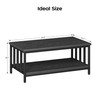 Coffee Table for Living Room with Slatted Sides Frame, Modern