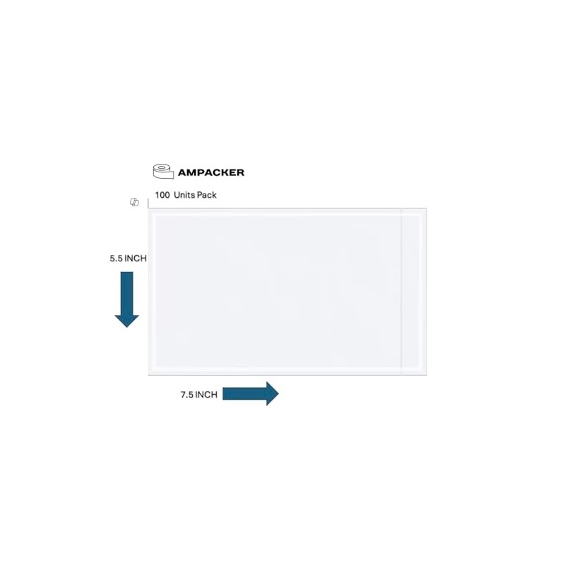 Clear Adhesive 7.5" x 5.5" Top Loading Packing List/Shipping Label